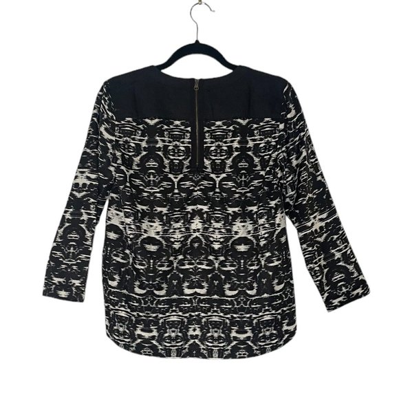 J. Crew Black and White Blouse, Zip back - Picture 2 of 4